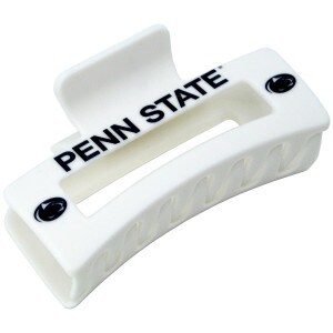 large white hair claw clip with Penn State and Athletic Logos
